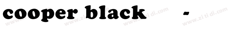 cooper black字体下载字体转换